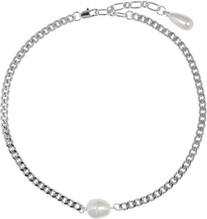 Bermuda Watch Company Annie Apple Cleo Sterling Silver Pearl Pendant Chain Necklace