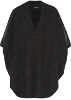 Thumbnail for your product : Splendid Sierra Faux Leather-Trimmed Cable-Knit Poncho