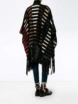 Thumbnail for your product : Fendi striped fringed poncho