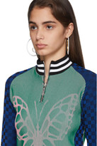Thumbnail for your product : Paolina Russo SSENSE Exclusive Pink and Green Check Illusion Knit Cycling Turtleneck