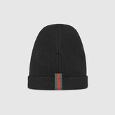 GUCCI Wool Hat with web – Black
