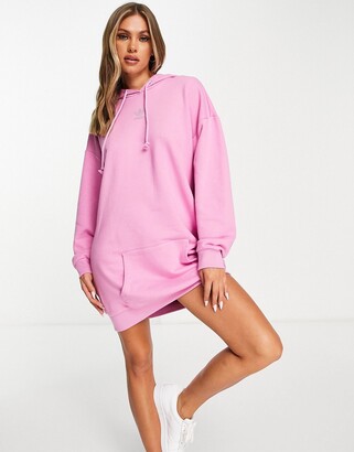 adidas '2000s Luxe' velour hoodie dress in pink with diamante logo -  ShopStyle
