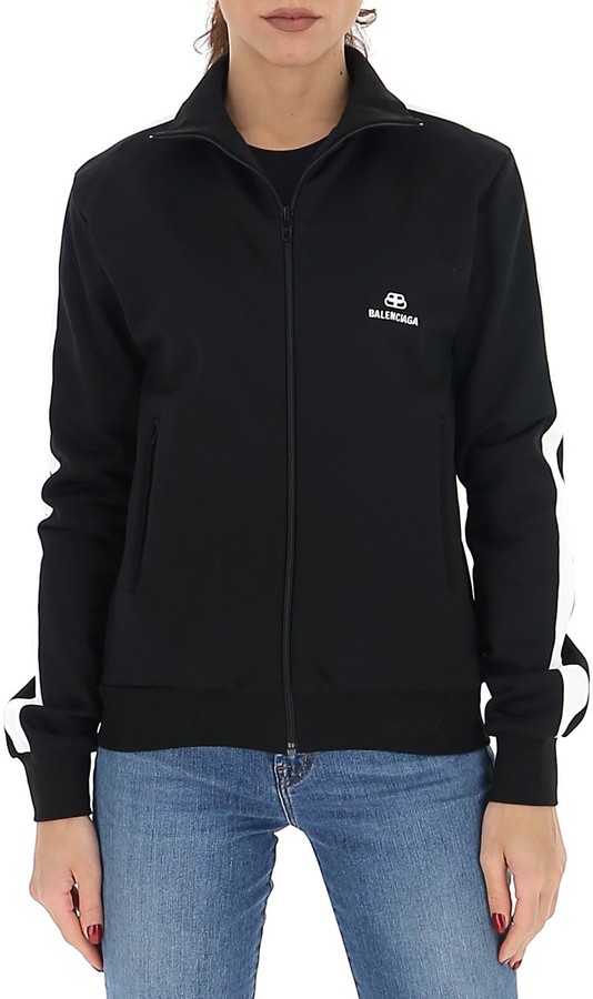 balenciaga logo zip up track jacket