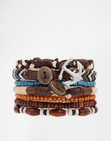 Thumbnail for your product : ASOS Bracelet Pack With Beads And Leather