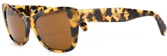 Persol Pre-Owned 1980s Square-Frame Tortoiseshell-Effect Sunglasses