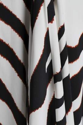 Roberto Cavalli Satin And Mesh-trimmed Zebra-print Stretch-jersey Gown