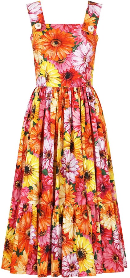 Dolce Gabbana Floral Print Cotton Dress | Shop the world's largest 