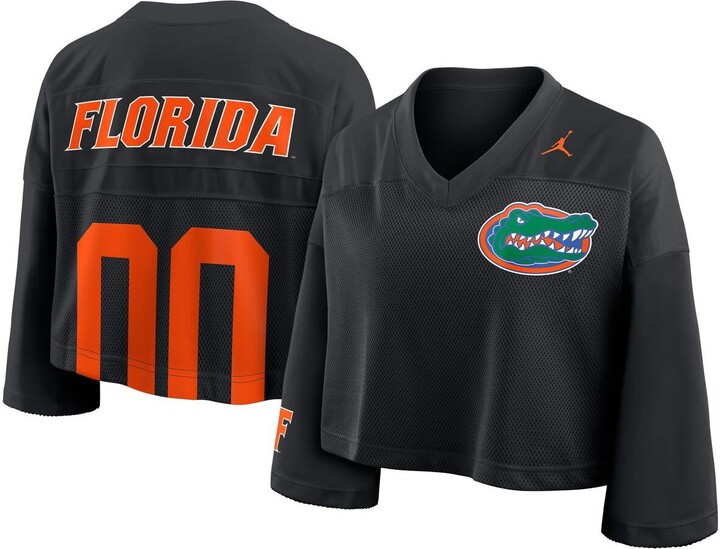 Jordan Women'sBlack Florida Gators Cropped Mesh Dri-fit Fashion Jersey