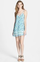 Thumbnail for your product : Lush Lace Inset Floral Print Slipdress (Juniors)