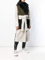 Thumbnail for your product : Yves Salomon tricolour shearling trench coat