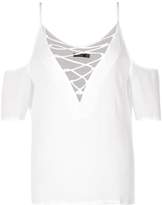Thumbnail for your product : boohoo Plus Lace Up Open Shoulder Blouse