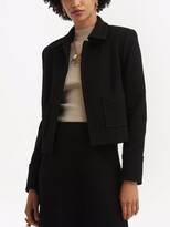 Thumbnail for your product : Oscar de la Renta Cropped Wool-Blend Suit Jacket