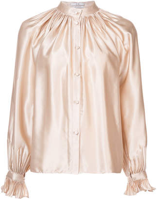 Co metallic button-down blouse