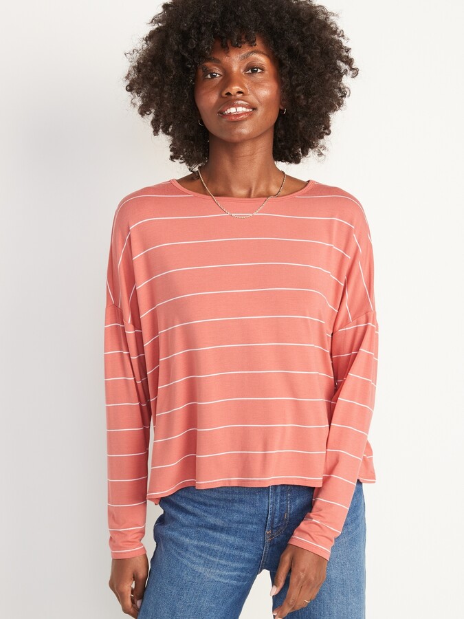 Oversized Long Sleeve Jersey Top | Shop the world's largest 