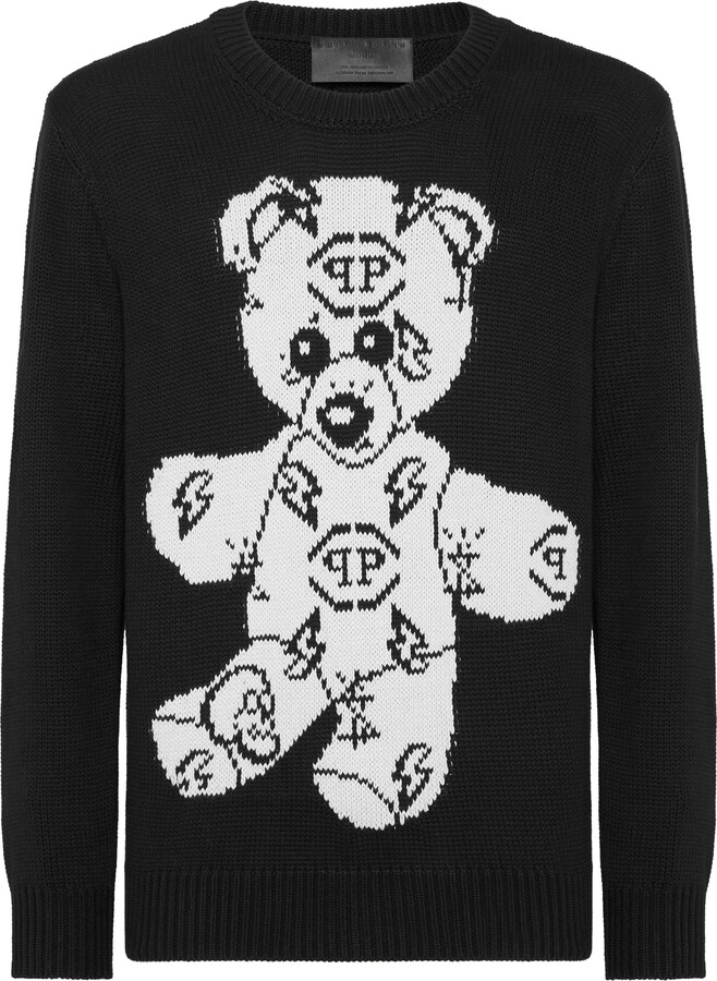 Philipp Plein Round Neck Pullover Teddy Bear