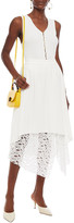 Thumbnail for your product : GOEN.J Asymmetric Layered Crepe And Lace Skirt