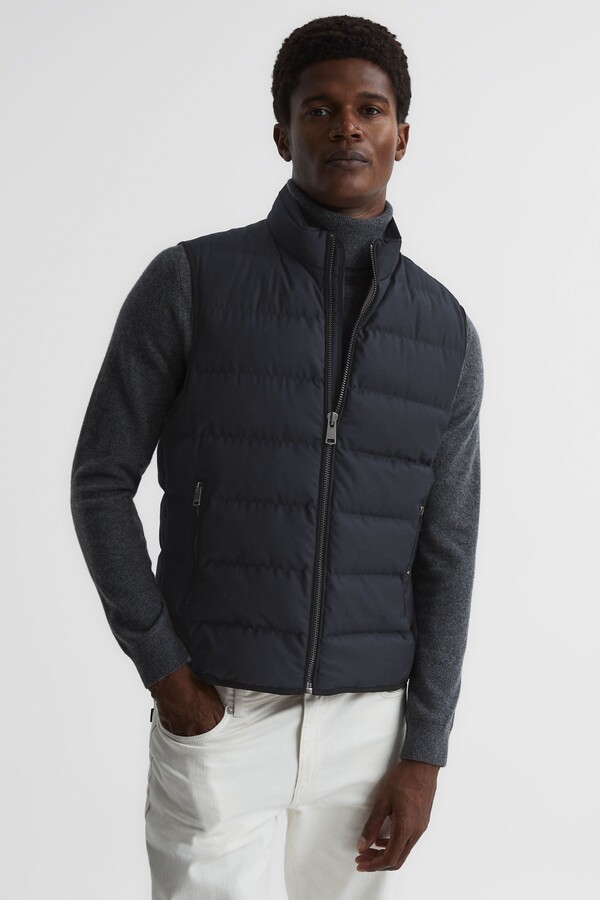 Reiss Navy Sydney Quilted Gilet - ShopStyle Down & Puffer Coats