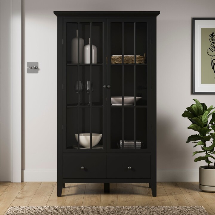 Dunelm Lynton Glazed Display Black Black ShopStyle Buffets & Sideboards