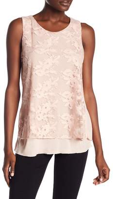 Cable & Gauge Embroidered Mesh Overlay Tank Top