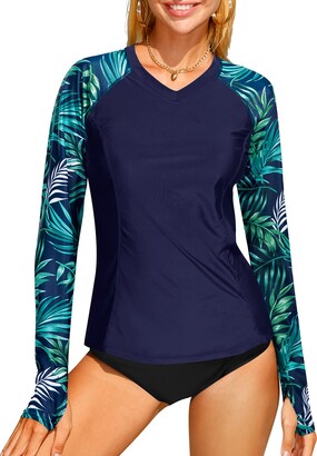 Bonneuitbebe Women's Rash Guard Short Sleeve UPF 50+ Swim Shirt UV
