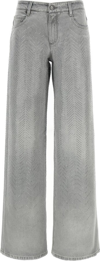 Ermanno Scervino Embellished Wide Leg Jeans