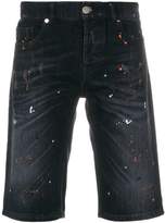 Thumbnail for your product : Les Hommes Urban paint splash denim shorts