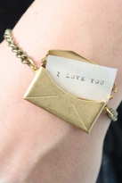 Thumbnail for your product : Litter SF Love Letters Bracelet in Antique Gold