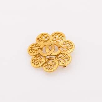 Chanel Gold CC Brooch (Pre Owned)