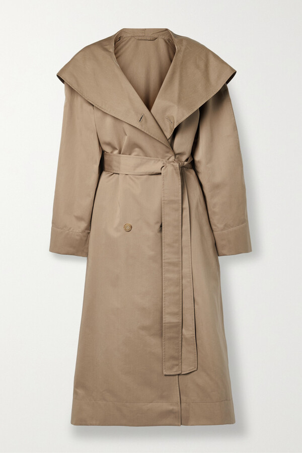 The Row Augusta Brown Cotton And Silk-blend Coat in Taupe Womens Coats The Row Coats Natural 