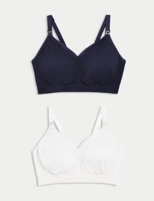 M&S Collection 2pk Seamless Full Cup Nursing Bras - ShopStyle Lingerie