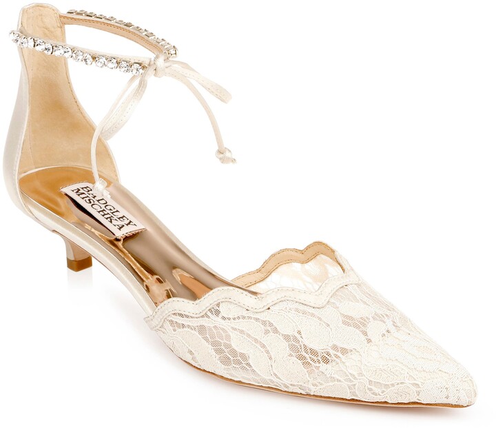 ivory pumps with ankle strap