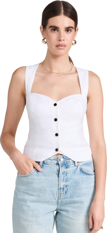 Reformation Women's White Tops with Cash Back ShopStyle