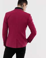 Thumbnail for your product : Hatch Asos Design ASOS DESIGN skinny blazer in pink cross