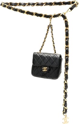 Chanel Classic Flap Chain Belt Bag Quilted Caviar Mini Auction