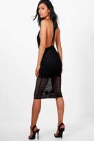 Thumbnail for your product : boohoo Fishnet Applique Midi Skirt