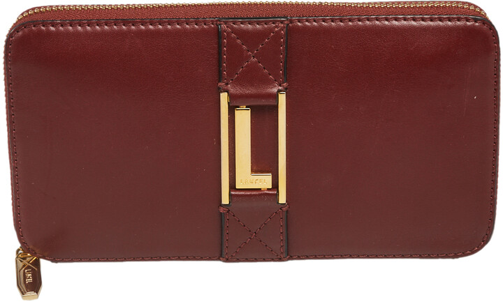 LANCEL Leather Slim Flap Wallet - Red