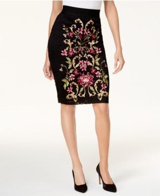 Thalia Sodi Embroidered Pencil Skirt, Created for Macy's