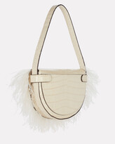 Thumbnail for your product : STAUD Amal Feather-Trimmed Leather Bag