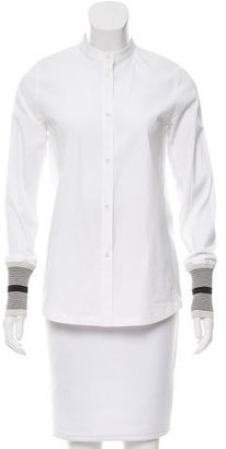 Tory Sport Contrast Button-Up Top