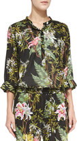Thumbnail for your product : Etoile Isabel Marant Wescott Floral-Print Henley Blouse, Black