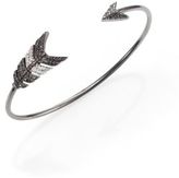 Thumbnail for your product : Jade Jagger Black/White Diamond & Blackened Sterling Silver Arrow Cuff Bracelet