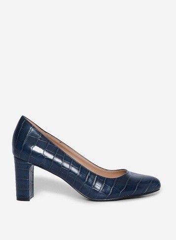 blue leather court shoes