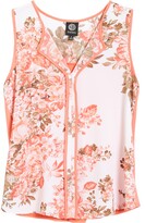 Thumbnail for your product : Bobeau Floral & Solid Mixed Media Sleeveless Top