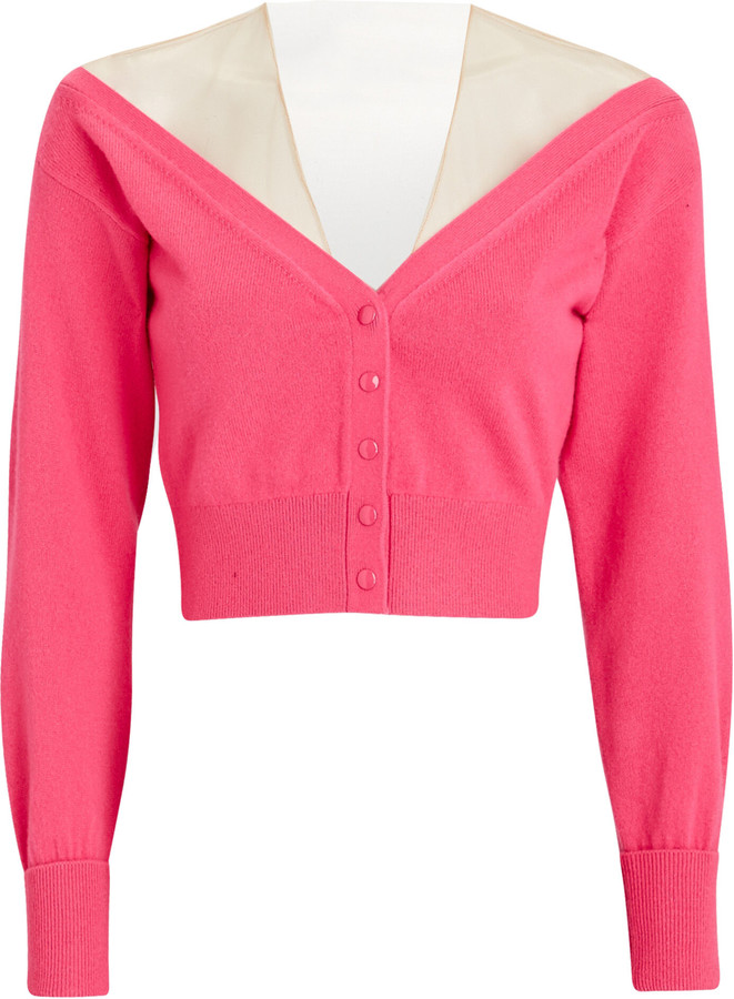 sheer pink cardigan