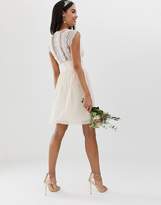 Thumbnail for your product : TFNC lace detail mini bridesmaid dress in pearl pink