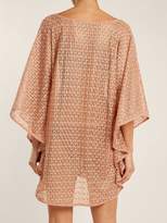 Thumbnail for your product : Melissa Odabash Madison Waterfall Sleeve Crochet Knit Kaftan - Womens - Pink