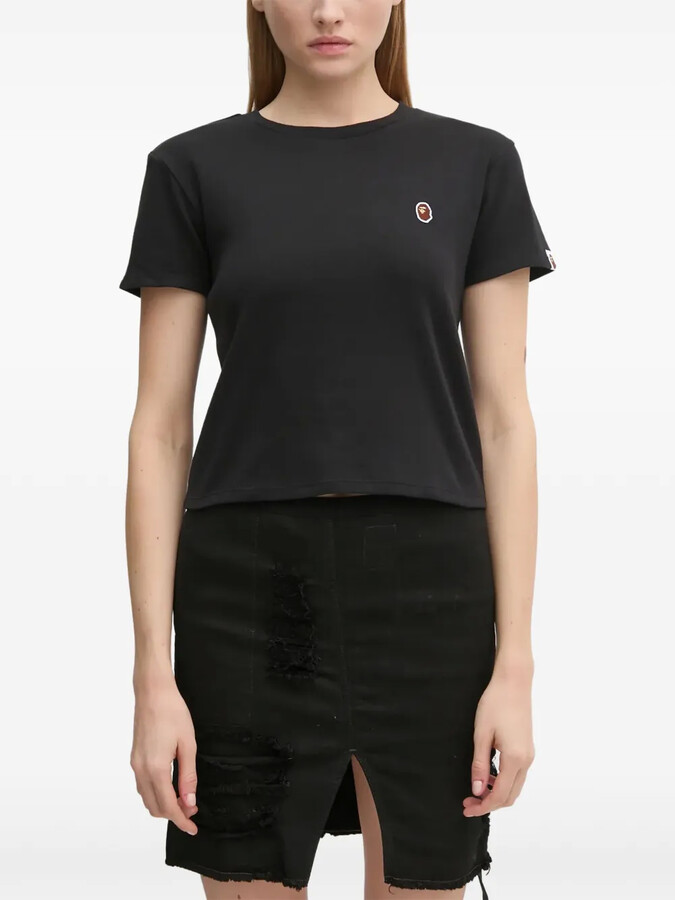 A Bathing Ape logo-embroidered cropped T-shirt