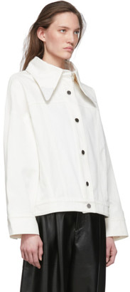 Lecavalier White Denim Cowboy Collar Jacket