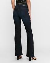 Thumbnail for your product : Express High Waisted Dark Wash Slim Flare Jeans