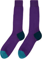 Thumbnail for your product : Paul Smith Purple Plain Contrast Socks